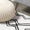 JONATHAN Y Deia Moroccan Style Diamond Shag White/Gray Indoor Area Rug, 3×5, Bohemian, Contemporary, Easy-Cleaning for Living Room, Bedroom, Kitchen, Pet Friendly, Non-Shedding (MOH401A-3)(2′ x 10′ (Runner))