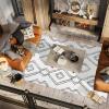 JONATHAN Y Deia Moroccan Style Diamond Shag White/Gray Indoor Area Rug, 3×5, Bohemian, Contemporary, Easy-Cleaning for Living Room, Bedroom, Kitchen, Pet Friendly, Non-Shedding (MOH401A-3)(3′ x 5′ (Rectangular))