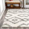 JONATHAN Y Deia Moroccan Style Diamond Shag White/Gray Indoor Area Rug, 3×5, Bohemian, Contemporary, Easy-Cleaning for Living Room, Bedroom, Kitchen, Pet Friendly, Non-Shedding (MOH401A-3)(5’1″ x 8′ (Rectangular))
