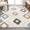 JONATHAN Y Diamond Tribal High-Low Multi/Cream Indoor Area Rug 3X5 ft, Amira for Living Room, Bedroom, Kitchen, Office, Easy-Cleaning, High Traffic, Pet-Friendly, Non-Shedding SNT108A-3(5’3″ x 7’7″ (Rectangular))