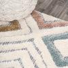 JONATHAN Y Diamond Tribal High-Low Multi/Cream Indoor Area Rug 3X5 ft, Amira for Living Room, Bedroom, Kitchen, Office, Easy-Cleaning, High Traffic, Pet-Friendly, Non-Shedding SNT108A-3(2’2″ x 8′ (Runner))