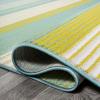 JONATHAN Y Duxbury Gradient Ticking Striped Green/Blue Indoor Area Rug, 3×5, Farmhouse, Classic, Easy-Cleaning for Living Room, Bedroom, Kitchen, Pet Friendly, Non-Shedding (LUX102B-3)(Green/Blue)