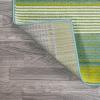 JONATHAN Y Duxbury Gradient Ticking Striped Green/Blue Indoor Area Rug, 3×5, Farmhouse, Classic, Easy-Cleaning for Living Room, Bedroom, Kitchen, Pet Friendly, Non-Shedding (LUX102B-3)(Green/Blue)