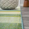 JONATHAN Y Duxbury Gradient Ticking Striped Green/Blue Indoor Area Rug, 3×5, Farmhouse, Classic, Easy-Cleaning for Living Room, Bedroom, Kitchen, Pet Friendly, Non-Shedding (LUX102B-3)(Blue/Navy)