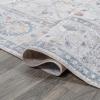 JONATHAN Y Machine Washable Indoor Area Rug 3X5 Dark Gray/Cream, Brandy Rustic Border Low-Pile for Living Room, Bedroom, Kitchen, Office, Easy-Cleaning, Pet-Friendly, Non-Shedding WSH321A-3(Brandy-light Gray/Blue)
