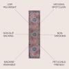 JONATHAN Y Machine Washable Indoor Area Rug 3X5 Red/Orange/Cream, Alacati Ogee Medallion for Living Room, Bedroom, Kitchen, Office, Easy-Cleaning, High Traffic, Pet-Friendly, Non-Shedding (WSH103A-3)(Red/Blue/Brown)