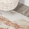 JONATHAN Y Marmo Abstract Marbled Indoor Area Rug 3×5, Gold/Gray, Modern, Contemporary, Easy-Cleaning for Living Room, Bedroom, Kitchen, Pet Friendly, Non-Shedding (CTP201C-3)(Orange/Cream)
