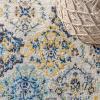 JONATHAN Y Modern Boho Vintage Trellis Blue/Multi Indoor Area Rug, 3×5, Bohemian, Traditional, Easy-Cleaning for Living Room, Bedroom, Kitchen, Pet Friendly, Non-Shedding (MDP205A-3)(Blue/Multi)