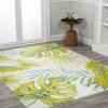 JONATHAN Y Monstera Tropical Leaves Ivory/Green Indoor Area Rug, 3×5, Coastal, Floral, Easy-Cleaning for Living Room, Bedroom, Kitchen, Pet Friendly, Non-Shedding (LUX100A-3)(2’11” x 5′ (Rectangular))