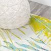 JONATHAN Y Monstera Tropical Leaves Ivory/Green Indoor Area Rug, 3×5, Coastal, Floral, Easy-Cleaning for Living Room, Bedroom, Kitchen, Pet Friendly, Non-Shedding (LUX100A-3)(2′ x 8′ (Runner))