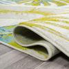 JONATHAN Y Monstera Tropical Leaves Ivory/Green Indoor Area Rug, 3×5, Coastal, Floral, Easy-Cleaning for Living Room, Bedroom, Kitchen, Pet Friendly, Non-Shedding (LUX100A-3)(7’10” x 10′ (Rectangular))