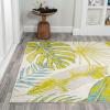 JONATHAN Y Monstera Tropical Leaves Ivory/Green Indoor Area Rug, 3×5, Coastal, Floral, Easy-Cleaning for Living Room, Bedroom, Kitchen, Pet Friendly, Non-Shedding (LUX100A-3)(2’11” x 5′ (Rectangular))