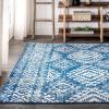 JONATHAN Y Moroccan Hype Boho Vintage Tribal Blue/White Indoor Area Rug, 3×5, Bohemian, Vintage, Easy-Cleaning for Living Room, Bedroom, Kitchen, Pet Friendly, Non-Shedding (MOH102A-3)(7’9″ x 10′ (Rectangular))
