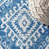 JONATHAN Y Moroccan Hype Boho Vintage Tribal Blue/White Indoor Area Rug, 3×5, Bohemian, Vintage, Easy-Cleaning for Living Room, Bedroom, Kitchen, Pet Friendly, Non-Shedding (MOH102A-3)(3′ x 5′ (Rectangular))