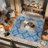 JONATHAN Y Moroccan Hype Boho Vintage Tribal Blue/White Indoor Area Rug, 3×5, Bohemian, Vintage, Easy-Cleaning for Living Room, Bedroom, Kitchen, Pet Friendly, Non-Shedding (MOH102A-3)(3′ x 5′ (Rectangular))
