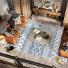 JONATHAN Y Moroccan Hype Boho Vintage Tribal Cream/Blue Indoor Area Rug, 3×5, Bohemian, Vintage, Easy-Cleaning for Living Room, Bedroom, Kitchen, Pet Friendly, Non-Shedding (MOH103A-3)(7’9″ x 10′ (Rectangular))