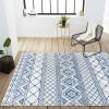 JONATHAN Y Moroccan Hype Boho Vintage Tribal Cream/Blue Indoor Area Rug, 3×5, Bohemian, Vintage, Easy-Cleaning for Living Room, Bedroom, Kitchen, Pet Friendly, Non-Shedding (MOH103A-3)(3′ x 5′ (Rectangular))