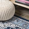 JONATHAN Y Palmette Modern Floral Gray/Cream Indoor Area Rug, 3×5, Vintage, Bohemian, Easy-Cleaning for Living Room, Bedroom, Kitchen, Pet Friendly, Non-Shedding (MDP503C-3)(Navy/Blue)
