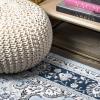 JONATHAN Y Palmette Modern Floral Gray/Cream Indoor Area Rug, 3×5, Vintage, Bohemian, Easy-Cleaning for Living Room, Bedroom, Kitchen, Pet Friendly, Non-Shedding (MDP503C-3)(Blue/Navy)