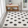 JONATHAN Y Pere Charcoal Dot Shag White/Gray Indoor Area Rug, 3×5, Modern, Bohemian, Contemporary, Easy-Cleaning for Living Room, Bedroom, Kitchen, Pet Friendly, Non-Shedding (MOH411A-3)(4′ x 6′ (Rectangular))