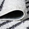 JONATHAN Y Petra Stripe Geometric Shag White/Gray Indoor Area Rug, 3×5, Bohemian, Contemporary, Easy-Cleaning for Living Room, Bedroom, Kitchen, Pet Friendly, Non-Shedding (MOH406A-3)(2′ x 8′ (Runner))
