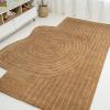 JONATHAN Y Retro Striped Handwoven Wool Ivory/Beige Shaped Indoor Area Rug, 5×8, Bohemian, Abstract, Easy-Cleaning for Living Room, Bedroom, Kitchen, Pet Friendly, Non-Shedding (GST103A-5)(Light Brown/Beige)