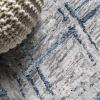 JONATHAN Y Slant Abstract Gray/Blue Indoor Area Rug 3X5 ft, Modern for Living Room, Bedroom, Kitchen, Office, Easy-Cleaning, High Traffic, Pet-Friendly, Non-Shedding SOR201B-3(Gray/Blue)