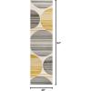 JONATHAN Y Striped Circles Gray/Yellow/Cream Indoor Area Rug 3X5 ft, Nicky Geometric for Living Room, Bedroom, Kitchen, Office, Easy-Cleaning, High Traffic, Pet-Friendly, Non-Shedding UNQ100A-3(2’2″ x 7’10” (Runner))