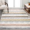 JONATHAN Y Striped Geometric High-Low Indoor Area Rug 3X5 Multi/Cream, Faiza Moroccan for Living Room, Bedroom, Kitchen, Office, Easy-Cleaning, High Traffic, Pet-Friendly, Non-Shedding SNT106A-3(7’10” x 10′ (Rectangular))