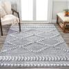JONATHAN Y Trellis High-Low Gray/Cream Indoor Area Rug 3X5 ft, Sofie Moroccan for Living Room, Bedroom, Kitchen, Office, Easy-Cleaning, High Traffic, Pet-Friendly, Non-Shedding SNT102A-3(3’11” x 6′ (Rectangular))