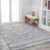 JONATHAN Y Trellis High-Low Gray/Cream Indoor Area Rug 3X5 ft, Sofie Moroccan for Living Room, Bedroom, Kitchen, Office, Easy-Cleaning, High Traffic, Pet-Friendly, Non-Shedding SNT102A-3(7’10” x 10′ (Rectangular))