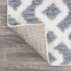 JONATHAN Y Trellis High-Low Multi/Cream Indoor Area Rug 3X5 ft, Astrid Retro for Living Room, Bedroom, Kitchen, Office, Easy-Cleaning, High Traffic, Pet-Friendly, Non-Shedding SNT103A-3(Cream/Gray)