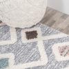 JONATHAN Y Trellis High-Low Multi/Gray Indoor Area Rug 3X5 ft, Monique for Living Room, Bedroom, Kitchen, Office, Easy-Cleaning, High Traffic, Pet-Friendly, Non-Shedding SNT104A-3(2’2″ x 8′ (Runner))