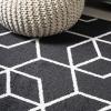 JONATHAN Y Tumbling Blocks Light Blue/White Indoor Area Rug 3×5, Modern,Contemporary,Geometric,Casual, Easy-Cleaning for Living Room,Bedroom,Kitchen,Pet Friendly,Non-Shedding (SEU101C-3)(Black/White)