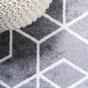 JONATHAN Y Tumbling Blocks Light Blue/White Indoor Area Rug 3×5, Modern,Contemporary,Geometric,Casual, Easy-Cleaning for Living Room,Bedroom,Kitchen,Pet Friendly,Non-Shedding (SEU101C-3)(Gray/White)