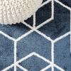 JONATHAN Y Tumbling Blocks Light Blue/White Indoor Area Rug 3×5, Modern,Contemporary,Geometric,Casual, Easy-Cleaning for Living Room,Bedroom,Kitchen,Pet Friendly,Non-Shedding (SEU101C-3)(Navy/White)