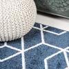 JONATHAN Y Tumbling Blocks Light Blue/White Indoor Area Rug 3×5, Modern,Contemporary,Geometric,Casual, Easy-Cleaning for Living Room,Bedroom,Kitchen,Pet Friendly,Non-Shedding (SEU101C-3)(Navy/White)