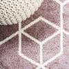 JONATHAN Y Tumbling Blocks Light Blue/White Indoor Area Rug 3×5, Modern,Contemporary,Geometric,Casual, Easy-Cleaning for Living Room,Bedroom,Kitchen,Pet Friendly,Non-Shedding (SEU101C-3)(Rose/White)