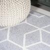 JONATHAN Y Tumbling Blocks Light Blue/White Indoor Area Rug 3×5, Modern,Contemporary,Geometric,Casual, Easy-Cleaning for Living Room,Bedroom,Kitchen,Pet Friendly,Non-Shedding (SEU101C-3)(Light Gray/White)