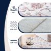 JONATHAN Y Ultra-Soft Machine-Washable Rug with Non-Skid Backing, Dark Gray/Multi 5’x8′ Arabella Vintage Floral Border, Non-Shedding, Velvet Luxury Feel for Living Room, Dining Room, Bedroom VOR107G-5(Cream/Terra)