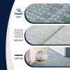 JONATHAN Y Ultra-Soft Machine-Washable Rug with Non-Skid Backing, Gray/Ivory 5’x8′ Leila Moroccan Diamond Trellis, Non-Shedding, Velvet Luxury Feel for Living Room, Dining Room, Bedroom (CMR101C-5)(Teal/Ivory)