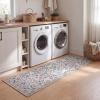 JONATHAN Y Ultra-Soft Machine-Washable Rug with Non-Skid Backing, Taupe/Multi 5’x8′ Primrose Art Nouveau Floral Border, Non-Shedding, Velvet Luxury Feel for Living Room, Dining Room, Bedroom BTF100F-5(Cream/Turquoise)