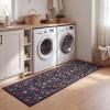 JONATHAN Y Ultra-Soft Machine-Washable Rug with Non-Skid Backing, Taupe/Multi 5’x8′ Primrose Art Nouveau Floral Border, Non-Shedding, Velvet Luxury Feel for Living Room, Dining Room, Bedroom BTF100F-5(Green/Pink)