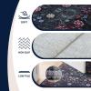 JONATHAN Y Ultra-Soft Machine-Washable Rug with Non-Skid Backing, Taupe/Multi 5’x8′ Primrose Art Nouveau Floral Border, Non-Shedding, Velvet Luxury Feel for Living Room, Dining Room, Bedroom BTF100F-5(Dark Green/Multi)