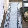JONATHAN Y Acanthus French Border Blue/Navy Indoor Area Rug, 3×5, Vintage, Bohemian, Easy-Cleaning for Living Room, Bedroom, Kitchen, Pet Friendly, Non-Shedding (MDP504E-3)(Blue/Navy)