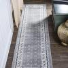 JONATHAN Y Acanthus French Border Blue/Navy Indoor Area Rug, 3×5, Vintage, Bohemian, Easy-Cleaning for Living Room, Bedroom, Kitchen, Pet Friendly, Non-Shedding (MDP504E-3)(Gray/Cream)