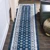 JONATHAN Y Acanthus French Border Blue/Navy Indoor Area Rug, 3×5, Vintage, Bohemian, Easy-Cleaning for Living Room, Bedroom, Kitchen, Pet Friendly, Non-Shedding (MDP504E-3)(Navy/Blue)