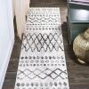 JONATHAN Y Aksil Moroccan Diamond Ivory/Brown Indoor Area Rug, 3×5, Bohemian, Vintage, Easy-Cleaning for Living Room, Bedroom, Kitchen, Pet Friendly, Non-Shedding (MOH502A-3)(2′ x 8′ (Runner))