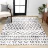 JONATHAN Y Aksil Moroccan Diamond Ivory/Brown Indoor Area Rug, 3×5, Bohemian, Vintage, Easy-Cleaning for Living Room, Bedroom, Kitchen, Pet Friendly, Non-Shedding (MOH502A-3)(5′ x 8′ (Rectangular))