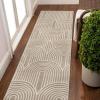 JONATHAN Y Art Deco Striped Arches Indoor Area Rug 3X5 Blue/White, Ariana MidCentury High-Low Two-Tone for Living Room, Bedroom, Kitchen, Easy-Cleaning, Pet-Friendly, Non-Shedding SND100C-3(Beige/Cream)